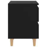805854 Bed Cabinets with Solid Pinewood Legs 2 pcs Black 40x35x50 cm