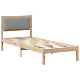 Bed Frame with Upholstered Headboard Light Grey 75 x 190 cm 878299