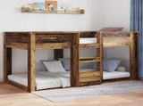 Floor Bed Frame Old Wood 90 x 200 cm Engineered Wood 893546