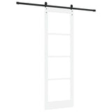 Sliding Door ORKDAL White 78 x 232 cm Solid Pine Wood and Glass 3331968