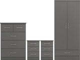 ZNTS Nevada 2 Door 1 Drawer Wardrobe Bedroom Set 100-108-030