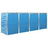 Quadruple Wheelie Bin Shed 276.5x77.5x112.5 cm Stainless Steel 149569