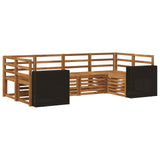 Sectional Sofa Set 6 pcs Natural Solid Acacia Wood 3384780