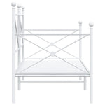 Day Bed without Mattress White 90x200 cm Steel 4104682
