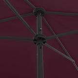 314731 Beach Parasol Bordeaux Red 200x125 cm