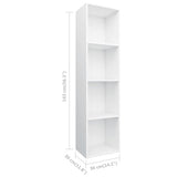 Book Cabinet/TV Cabinet White 36x30x143 cm Engineered Wood 800144