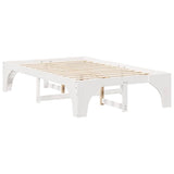 Bed Frame White 135 x 190 cm Solid Pine Wood 872996