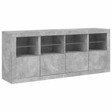 Sideboard with LED Lights Concrete Grey 163x37x67 cm 3209075