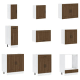 14 Piece Kitchen Cabinet Set Kalmar Brown Oak Engineered Wood 3314978