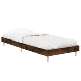 Bed Frame without Mattress Smoked Oak 75x190 cm Small Single Engineered Wood 832106