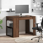 ZNTS Desk with Drawer and Shelf Brown Oak 102x62x77.5 cm Engineered Wood 858692