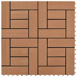 Brown 11 pcs 30 x 30 cm Decking Tiles WPC 1 sqm 41550