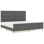 ZNTS Bed Frame Dark Grey 200x200 cm Fabric 3344754