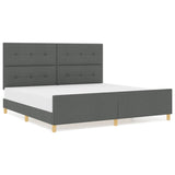 ZNTS Bed Frame Dark Grey 200x200 cm Fabric 3344754