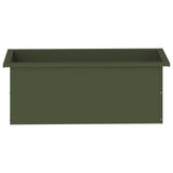 Garden Planter with LED Olive Green 30 x 80 x 30 cm Steel 8008104
