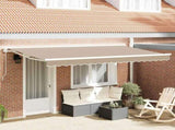 Awning Replacement Fabric Beige 380 x 195 cm Polyester 42000557