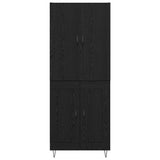 Highboard 2 pcs Black Oak Engineered Wood and Glass 3416112