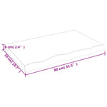 ZNTS Wall Shelf 80x50x cm Untreated Solid Wood Oak 363550