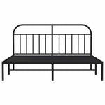 Metal Bed Frame without Mattress with Headboard Black 180x200cm 353639
