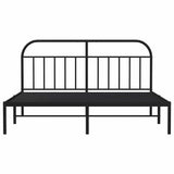 Metal Bed Frame without Mattress with Headboard Black 180x200cm 353639