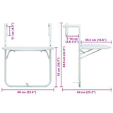 Hanging Balcony Table White 60x64x83.5 cm Plastic Rattan Look 47893