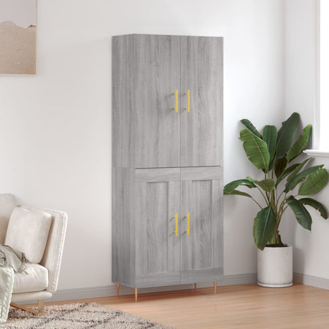 Highboard Grey Sonoma 69.5x34x180 cm Engineered Wood 3195785