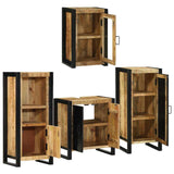 Bathroom Furniture Set 4 pcs Brown Soild Mango Wood 3305688