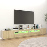 TV Cabinet with LED Lights Sonoma Oak 260x35x40 cm 3081918