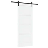 Sliding Door 86 x 211 cm Engineered Wood White and Black 3449966