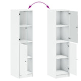 Highboard with Glass Door White 35x37x142 cm 836441