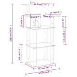 171427 Cat Tree with Sisal Scratching Posts Cream 118,5 cm