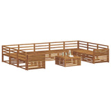 Outdoor Sofa Set 10 pcs Natural Solid Acacia Wood 3374174