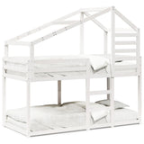 Bunk Bed without Mattress White 90x200 cm Solid Wood Pine 3281962
