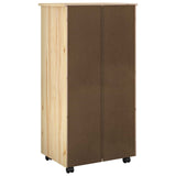 Rolling Cabinet Brown 53 x 39 x 103 cm Solid Pine Wood 42032395