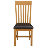 Dining Chair 2 pcs Solid Oak Wood Black 45 x 59.5 x 100 cm 42039163