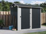 Garden Shed Anthracite 192x152.5x237 cm Galvanised Steel 364531