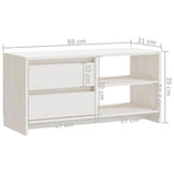 TV Cabinet White 80x31x39 cm Solid Pinewood 809895