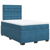 Box Spring Bed with Mattress Blue 120x190 cm Small Double Velvet 3290874