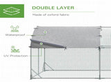 Large Galvanised Chicken Coop with Cover 5.7x2.8x2m Outdoor for Hens - Silver Grey T3398P553220