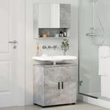 Bathroom Furniture Set Wall-mounted 2 pcs Concrete Grey 3392936