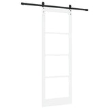 Sliding Door White 83 x 232 cm Solid Pine Wood and Glass 3332338