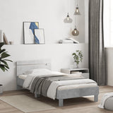 Bed Frame without Mattress with LED Lights Concrete Grey 100x200 cm 838711