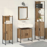 Bathroom Furniture Set with Door 4 pcs Brown 33 x 33 x 185.5 cm 3334410