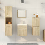 ZNTS 3 Piece Bathroom Furniture Set Sonoma Oak Engineered Wood 3324989