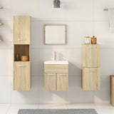 ZNTS 3 Piece Bathroom Furniture Set Sonoma Oak Engineered Wood 3324989