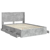 Bed Frame with Storage and Headboard Concrete Grey 160 x 200 cm 3413932