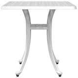 ZNTS Garden Table White 53x53x53 cm Cast Aluminium 4002821