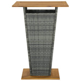 Garden Bar Set Grey PE rattan, powder-coated steel, solid acacia wood 3064871