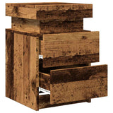 Bedside Cabinet with LED Old Wood 35x39x55 cm Engineered Wood 857654