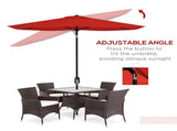 2 x 3 Garden Parasol Umbrella, Rectangular Outdoor Market Umbrella Sun Shade with Crank & Push T3398P318808